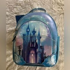 Loungefly | Bags | Disney Cinderella By Boxlunch By Danielle Nicole | Poshmark Blue Disney Bags For Gifts, Disney Style Backpack Bag For Gifts, Disney Style Backpack Bag As Gift, Cute Blue Bags For Theme Park, Themed Blue Bags For Gifts, Danielle Nicole, Disney Cinderella, Loungefly Bag, Backpack Brands