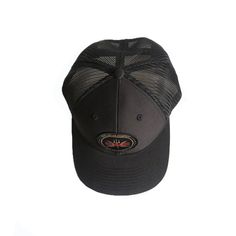 Keep the sun away with our classic all-black trucker hat! Black Breathable Flat Brim Hat, Black Flat Brim Hat Breathable, Black Snapback Fitted Hat For Summer, Outdoor Baseball Cap With Mesh Back And Flat Brim, Black Flat Bill Trucker Hat For Summer, Black Trucker Dad Hat With Curved Bill, Streetwear Curved Bill Hat With Mesh Back, Streetwear Mesh Back Hat With Curved Bill, Streetwear Hat With Mesh Back And Curved Bill