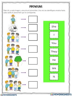 a worksheet with the words in spanish for children to practice their spelling skills