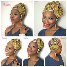 This elegant African print head wrap is the perfect gift for women. Add matching earrings. https://www.etsy.com/listing/505124280/custom-fabric-button-earrings?ref=shop_home_active_1 How to wear head wraps is easy once you find the right one for your style.  Please note that the photos are for style inspiration only. The fabric does not come pre-wrapped. *African headwrap *Ankara cotton fabric *African print fabric **Please read our shipping and other shop policies before placing an order.   **Special offer: FREE SHIPPING for 2nd, 3rd, etc. Items. *Approximately 80" x 30" *Large enough to wear as a sarong, upcycle into a pencil skirt or wrap as a neck scarf or shawl * Rock versatile styles - showcase your creativity - My goal is to offer you enough fabric to wear your head wraps in versati Head Wrap African, African Head Scarf, Rasta Clothes, Headwrap Hairstyles, Headwrap Tutorial, Head Wraps For Women, Head Wrap Styles, Hair Scarf Styles, Fabric Scarf