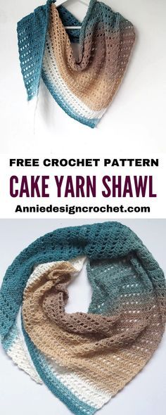 a crochet pattern for a cake yarn shawl