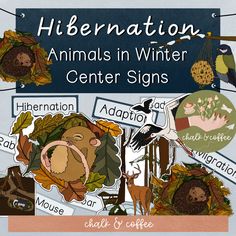 an animal themed center sign with information about the animals and their habitat in it's name