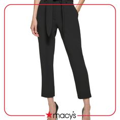 in stock Belted High Waist Bottoms For Date Night, Chic Tapered Leg Pants For Date Night, Fitted Belted Pants For Night Out, Spring Date Night Bottoms With Belt Loops, Black Belted Work Pants, Belted Bottoms For Date Night, Black Belted Pants For Work, High-waisted Pants With Belt Loops For Date Night, Belted Fitted Bottoms For Date Night