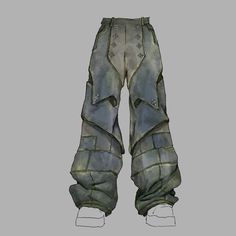 an image of a pair of pants that are made out of fabric and leathers