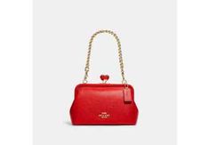 Trendy Fashion Coach Nora Kisslock Crossbody With Strawberry CH339 NEW, Women's Bags & Handbags Coach Outlet, Shopping Ideas, Chain Strap, Pebbled Leather, Leather Crossbody, Fashion Bags, Trendy Fashion, Bags Handbags, Women's Accessories