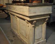 an old wooden church pulpit in a museum