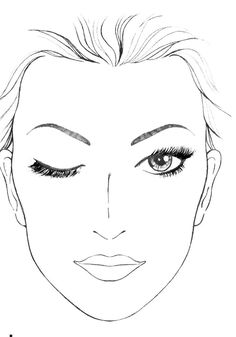 Make Up Template Face, Face For Makeup Drawing, Face Chat, Makeup Template, Blank Face, Make Up Designs