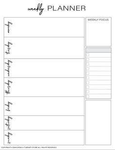 a printable weekly planner is shown with the words, and it's written in cursive writing