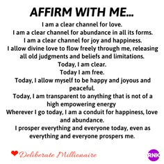 a poem with the words affirm with me