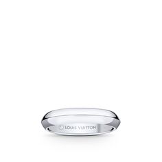 The lv diamonds wedding band marks an emotional milestone with powerful grace. Cast from precious  950 platinum with a shank shaped like a v, this finely crafted ring is designed for both women and men.  it can be worn as a wedding band as well as an everyday ring combined with other jewelry pieces. A secret diamond is hidden on the band’s inner surface, adding special meaning to this jewel, which may be customized, if desired, with an engraved date, message or initials Luxury White Gold Ring With Single Diamond, Luxury White Gold Band With Brilliant Cut, Luxury White Gold Bands With Brilliant Cut, Classic White Gold Diamond Ring With Polished Finish, White Gold Rings With Timeless Round Cut, Luxury Sterling Silver Bands, Luxury Silver Ring With Single Diamond, Luxury Platinum Ring With Round Band, Luxury Platinum Rings With Round Band