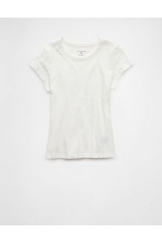 Intricate pointelle knit/Crew neck/This tee is Real Good: Made with the planet in mind & a promise to continue to do better. Pointelle Knit, Do Better, Women's Jeans, American Eagle Outfitters, American Eagle, Women Jeans, Crew Neck, Knitting, T Shirt