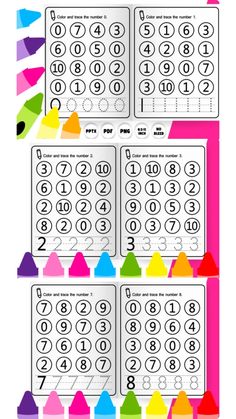 the numbers and shapes worksheet for children to learn how to count them together