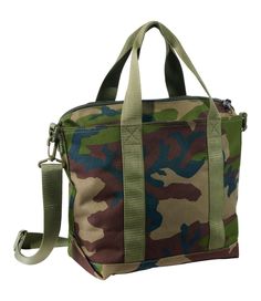 Zip Hunter's Tote Bag With Strap, Camo | Hunting at L.L.Bean Camouflage Tactical Bags For Outdoor Activities, Tactical Camouflage Bags For Outdoor Activities, Functional Camouflage Bags For Everyday Use, Military Style Outdoor Bag With Adjustable Strap, Military Style Bags With Adjustable Strap For Outdoor, Boat And Tote, Hunting Packs, Camo Bag, Man Bags