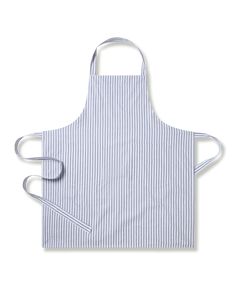 an apron that is blue and white striped