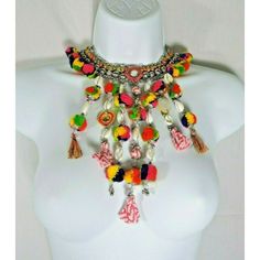 Mia Collection Statement Bib Necklace Multicolor Beads Tassels Blue/Orange New Keep In Mind That Colors Can Appear Different On Various Electronics Screens. We Do Our Best To Present Photos And Describe Colors And Conditions. If You Have Questions, Please Ask. Don’t Forget To Follow Our Store. You Never Know What We’ll Find Next! Multicolor Beaded Tassel Necklace For Festivals, Bohemian Multicolor Beaded Necklaces For Vacation, Adjustable Multicolor Tassel Necklace With Colorful Beads, Adjustable Multicolor Beaded Tassel Necklace, Adjustable Multicolor Beaded Necklaces With Tassels, Beaded Tassel Necklace For Festivals, Bohemian Multicolor Tassel Necklace With Colorful Beads, Bohemian Beaded Necklaces For Summer Party, Bohemian Tassel Necklace With Dangling Beads For Beach