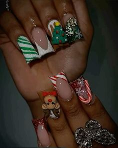 Punk Nails, Hard Nails, Colored Acrylic Nails, Dope Nail Designs, Short Square Acrylic Nails, Acrylic Nails Coffin Pink, Christmas Nails Acrylic, Long Square Acrylic Nails