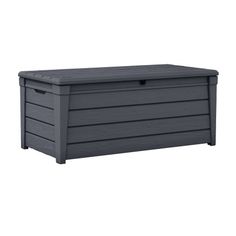 an outdoor storage box is shown in grey