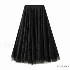 Lasaky - High-Waisted Sheer Mesh Maxi Skirt with Beaded Lace Embellishment Asymmetrical Maxi Skirt, Mesh Maxi Skirt, Maxi Skirts Summer, Gauze Skirts, Chic Skirt, Tulle Maxi Skirt, High Waisted Denim Skirt, Sleeveless Dresses Casual, High Waisted Maxi Skirt