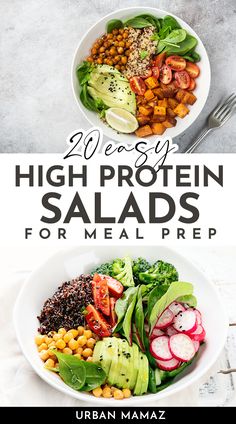 High Protein Salads Salads For Meal Prep, Protein Salads, Protein Salad Recipes, High Protein Salads, Protein Salad, Low Carb Meal, Healthy High Protein Meals