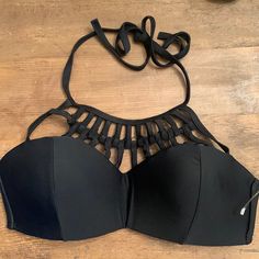 Nwt Tinibikini Black Bikini Top Size M With Padding. Back Closure Has Three Options. Top Ties. Animal Bag, Womens Swim, Women Shopping, Black, Color