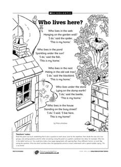 a coloring book with an image of a house and flowers on it, which reads who lives here?