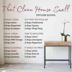 essential oils, essential oil recipes, essential oil recipes diffuser, essential oil blends, essential oils for beginners, #essentialoils #essentialoilblends Clean House Smell, Living Essentials Oils, Diffuser Recipes, Essential Oil Diffuser Blends