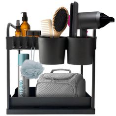 PRICES MAY VARY. [THE ORGANIZER INCLUDES]: Our curling iron organizer it is the perfect solution for keeping your hair tools organized and within reach. The hair tools holder includes 2 spacious trays, 2 utensil holders and 4 hooks. Our clients love the bathroom stand organizer and prefer us for the amount of spaces we offer to organize their beauty products. [EASY TO INSTALL AND USE]: Our hair tool holder wall mount is very easy to install, just connecting the 4 support tubes plus the handles t Hair Tools Organizer, Hair Organizer, Hair Tool Storage, Hairdryer Holder, Blow Dryer Holder, Hair Product Organization, Curler Hair, Utensil Organizer, Tools Organizer