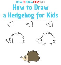 how to draw a hedgehog for kids