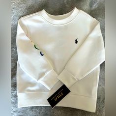 Polo By Ralph Lauren White Sweatshirt. Nwt. Size 2/2t. Original Price $70. List Price $35. White Cotton Sweatshirt For Playtime, Casual White Sweatshirt For Playtime, White Long Sleeve T-shirt For Playtime, Clueless Outfits, Lauren White, Clueless, Ralph Lauren Shirt, White Sweatshirt, Polo By Ralph Lauren