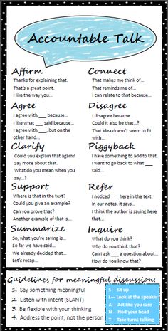 a printable poster with the words,'accuntable talk'in it