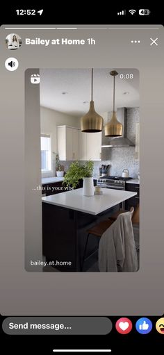 an image of a kitchen that is on the app store's home page, with text below it