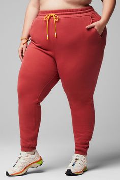 Cozy Fleece Go-To Sweatpant Fabletics Terracotta female Activewear >> Womens >> Bottoms >> Pants & Joggers >> Joggers Fleece plus Everyday/Lounge External Pocket Casual Cozy Fit Bottoms For Yoga, Comfortable Relaxed Fit Leggings For Loungewear, Casual Loungewear Leggings With Comfort Waistband, Casual Leggings With Comfort Waistband For Loungewear, Comfortable Leggings For Loungewear, Comfort Waistband Leggings For Loungewear, Leggings With Pockets For Loungewear, Female Activewear, Fleece Sweatpants