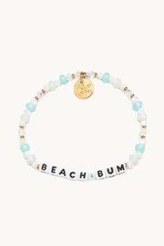 LITTLE WORDS PROJECT BEACH BUM BRACELET Beach Season Tiny Beads Bracelets, Gold Beaded Bracelets For Beach Season, Beachy Gold Beaded Bracelets, Light Blue Beach Jewelry With Tiny Beads, Turquoise Stretch Bracelet With Tiny Beads For Beach, Summer Beach Stretch Bracelet With Tiny Beads, Summer Beach Bracelet With Tiny Beads, Light Blue Summer Beach Bracelets, Light Blue Bracelets For Summer Beach Occasions