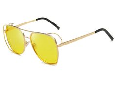 These yellow square sunglasses are everything you need right now. These yellow unisex sunglasses have a gold metal frame and yellow lens. Enjoy these sunglasses and show us how you'll rock them by using the hashtag #ShopDaniJoh. Sunglasses Features: Yellow Lens Unisex Design UV Protection Polycarbonate Lens One Size Measurements: 118mm x 53mm x 142mm Gold Aviator Sunglasses With Tinted Square Frame, Gold Square Frame Aviator Sunglasses With Tinted Lenses, Gold Square Frame Aviator Sunglasses With Uva Protection, Gold Anti-reflective Square Frame Sunglasses, Gold Anti-reflective Sunglasses For Parties, Gold Square Frame Aviator Sunglasses With Metal Frame, Gold Polarized Sunglasses For Summer, Trendy Gold Aviator Sunglasses With Uva Protection, Gold Anti-reflective Sunglasses For The Beach