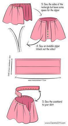 the instructions for how to make a skirt