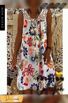 Women's Shift Dress Knee Length Dress - Sleeveless Floral Lace Print Summer Plus Size Hot Mumu Beach Vacation Dresses White Black Army Green Fuchsia Navy Blue M L Xl Xxl 3xl 4xl 5xl Beach Vacation Dresses, Plus Size Hot, Vacation Dresses Beach, Black Army, Dress Knee Length, Womens Shift Dresses, Summer Plus Size, Lace Print, Dresses 2020