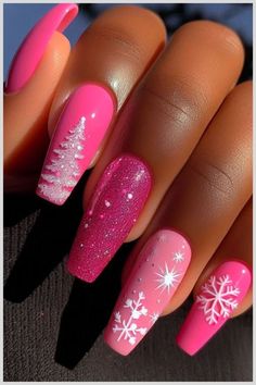 This Christmas, pink is making a splash as a standout fashion trend, and your nails are no exception! Embrace the holiday spirit with these 21 stylish pink Christmas nail designs for 2024. From soft pastels to bold shades, find the perfect pink look for your festive season. #FestiveChallenge Nail Idea For Christmas, Trending Simple Nails, Holiday Long Nails, Christmas Nails Different Colors, Unicorn Nail Art Design, Pink Christmas Nails Designs, Short Classy Christmas Nails, Pink Designed Nails