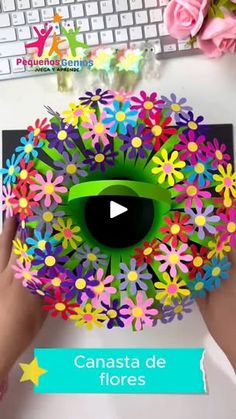 753K views · 7.8K reactions | Canasta de flores todo realizado con cartulinas de colores.

#manualidades #ideascreativas #DIY #familia #viralvideoシ | Annie Store Easter Craft Activities, Crafts Origami, Trending Reels, Church Crafts, Story Post, Diy Paper Crafts Decoration, Crafty Kids, Art Activities For Kids