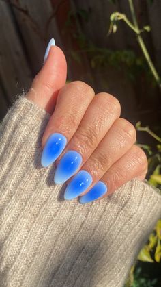 Hoco Nails, Cute Simple Nails, Simple Gel Nails, Girly Acrylic Nails, Cute Summer Nails, Cute Gel Nails, Blue Nail, Short Acrylic Nails Designs