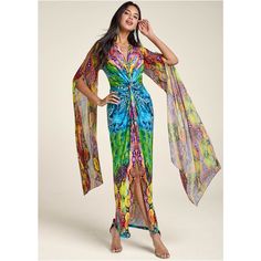 Brand New Never Been Worn Venus Blue Multi Colored Multicolored Multicolor Snake Snakeskin Animal Print Exaggerated Long Sleeve Sleeved Long Maxi Dress In A Womens Size Xsmall Xs Or Medium M