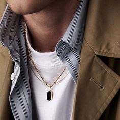 DESCRIPTION Elevate your everyday style with our Gold Onyx Rectangle Pendant Necklace for men, meticulously crafted from genuine stainless steel and complemented by a sleek rope chain. The vertically stacked rectangular pendant, adorned with an onyx gemstone, adds a touch of sophistication and style to your ensemble, making it the perfect accessory for any occasion. With its versatile design and symbolic onyx meaning of strength and stamina, this necklace effortlessly completes a minimalist's wa Modern Rectangular Figaro Chain Jewelry, Onyx Meaning, Rectangle Pendant Necklace, Wardrobe Capsule, Rectangle Pendant, Onyx Gemstone, Minimalist Wardrobe, Necklace For Men, Gold Pendant Necklace