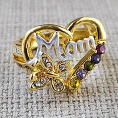 Mom Women Ring Gold Tone Crystals Fashion Jewelry To Mom With Love Ring Size 6 Unbranded Color: Gold Size: 6 Brand New. Adjustable Gold Heart Ring For Mother's Day, Multicolor Metal Rings For Gifts, Metal Rings For Anniversary On Valentine's Day, Multicolor Ring Jewelry For Valentine's Day, Multicolor Rings For Valentine's Day Anniversary, Multicolor Heart Ring For Gift, Multicolor Rings For Anniversary Valentine's Day, Multicolor Rings For Anniversary On Valentine's Day, Valentine's Day Multicolor Ring Jewelry