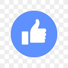 a thumbs up icon in a blue circle on a white background png clipart