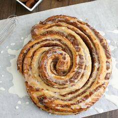 cinnamon rolls sitting on top of a paper towel