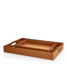 a brown tray with handles on it