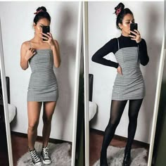 Black Striped Dress, Mode Inspo, Outfits Casual, Looks Style, Mode Inspiration, Winter Fashion Outfits, Looks Vintage, Grunge Outfits