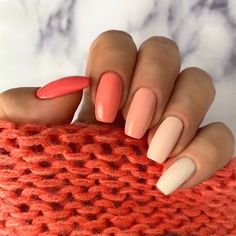 Gradient Nail Design, Peach Nails, Sugar Rush, Manicure Y Pedicure