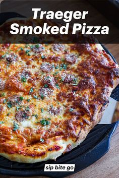 smoked pizza Traeger style recipe Traeger Grill Pizza Recipes, Pizza On The Smoker Grill, Clean Eating Smoker Recipes, Frozen Pizza On Pellet Smoker, Pizza On A Traeger Grill, Trager Grill Pizza Recipes, Pizza In The Smoker, Pizza On Pit Boss Grill, Pizza In A Smoker