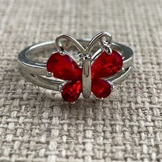 Women Butterfly Ring Red/Silver Tone Fashion Ring Jewelry Size 6 Unbranded Unbranded Color: Silver, Red Size: 6 Fashion Jewelry Brand New. Never Used. Silver Metal Butterfly Ring As Gift, Silver Butterfly Ring Gift, Silver Butterfly Ring As Gift, Silver Metal Butterfly Ring Gift, Metal Butterfly Ring For Gift, Adjustable Red Metal Rings, Red Nickel Free Rings, Nickel-free Red Rings, Nickel-free Red Ring Jewelry