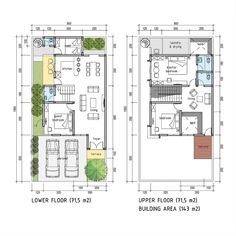 two story house plans with floor plans and measurements